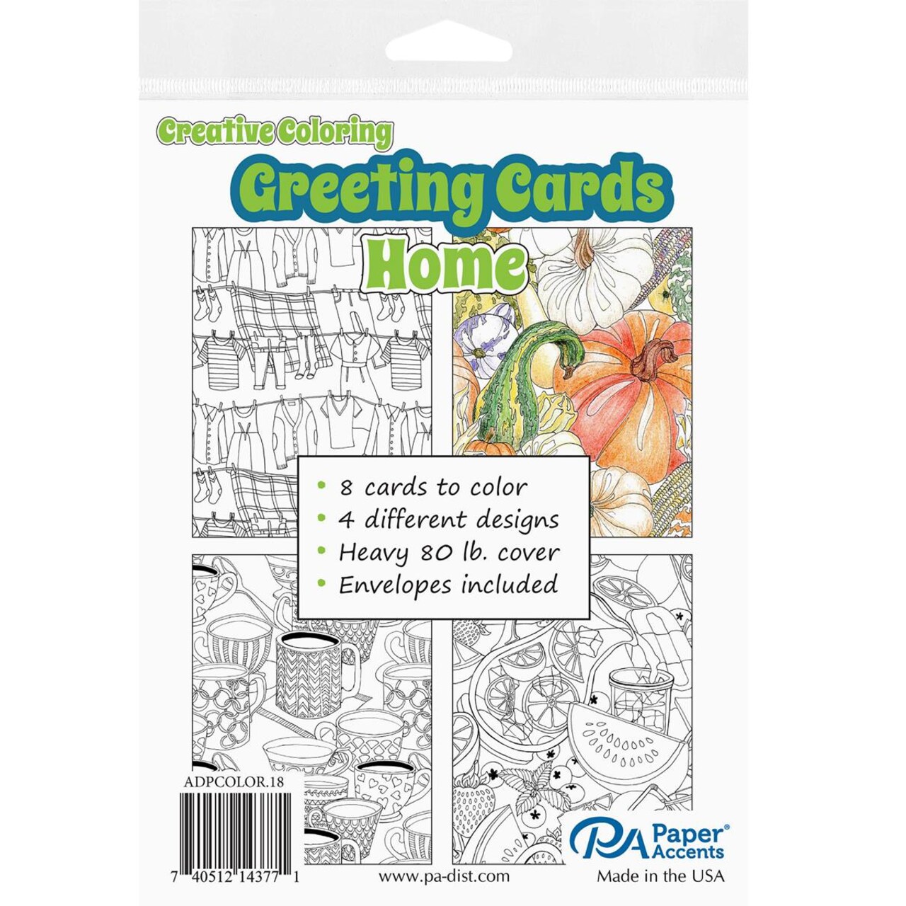 Accent Design Paper Accents Creative Coloring Card & Envelopes, Home, 8Pc, 4.25x5.5, Adult Coloring Cards, Cards For Adults, Cards, Greeting Cards To Color